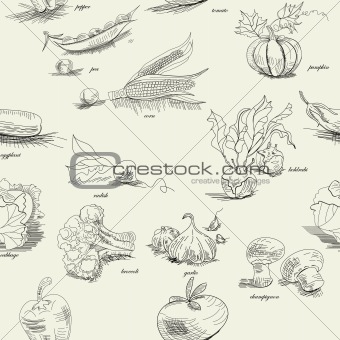 Seamless pattern with vegetable