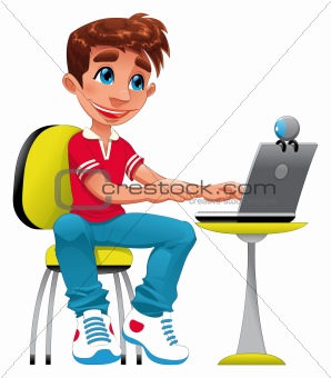 Boy and computer.