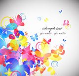 Glowing abstract background with butterfly