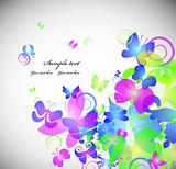 Colorful abstract background with butterfly