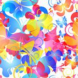 Colorful seamless background with butterfly