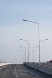 Streetlights over an empty highway