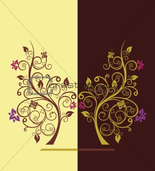 Flowering tree vector illustration