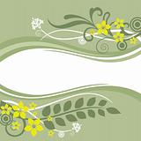 Green and yellow floral borders