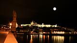 The night view of the beautiful Prague City 
