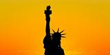 The silhouette of Statue of Liberty