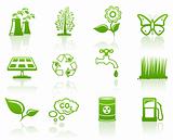 Environment green icon set 