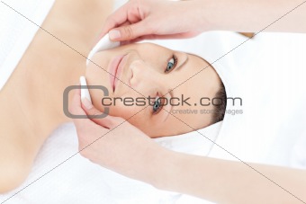 Radiant woman having a massage 