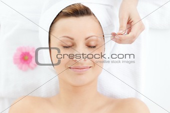 Unstressed woman having a massage 