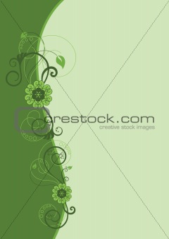 Green floral border design