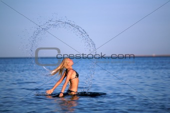 Woman in sea