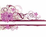 Pink floral banner with space for text