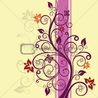 Purple and pink floral illustration