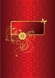 Red and Gold Floral Greeting Card