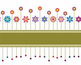 Seamless colourful floral retro border