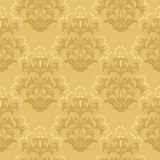 Seamless golden floral wallpaper