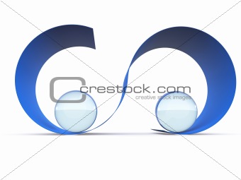 glass ball abstract background. 3d