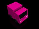 single pink car. 3D