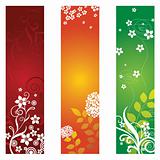 Three beautiful floral banners