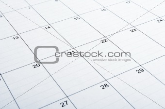 calendar closeup