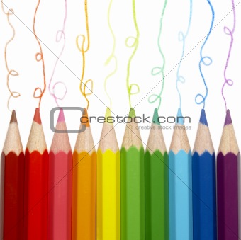 colorful pencils tracing