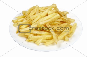 food french fries in plate 
