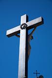 brilliant cross with christ sculpture