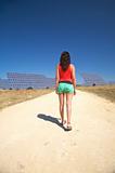 walking to solar panels in cadiz