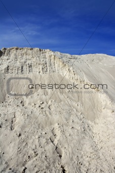 white sand mound quarry like moon landscape