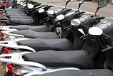 scooter mototbikes row many in rent store