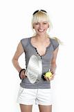paddle tennis sport blonde young beautiful girl 