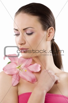 beauty fresh portrait with flower
