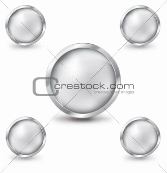 Silver buttons.