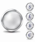 Dollar sign icon, button, 3d glossy circle