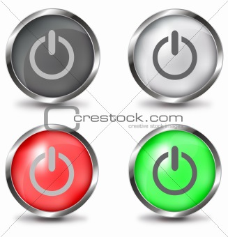 vector power button set