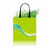 Green grass in bag, ecology