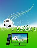 Football match  on tv sports channel