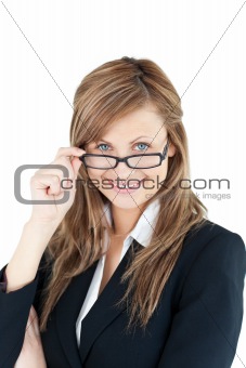 Portrait of a self-assured businesswoman wearing glasses