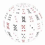 3d a sphere from playing cards. Vector illustration
