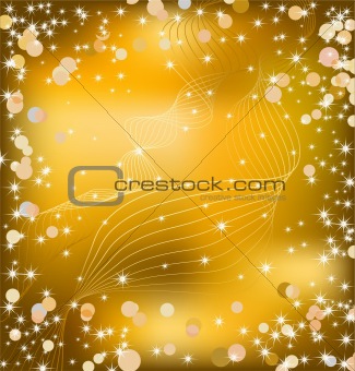 Gold background with sparkles. Vector