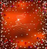 Red background with sparkles. Vector