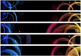Abstract colorful circles web banners. Size 728x90 px