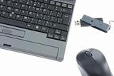  Laptop, mouse and USB flash