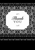 Vector Black Floral Thank You Background