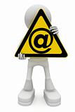 email symbol in hand