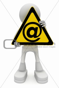 email symbol in hand