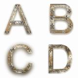 Wooden alphabet. letters isolated on white