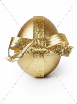 Golden egg and ribbon