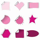 Set of pink stickers