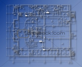 Architectural blue background. Vector